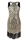Vestido Vintage Sexy Preto Dourado Dos Anos 1920