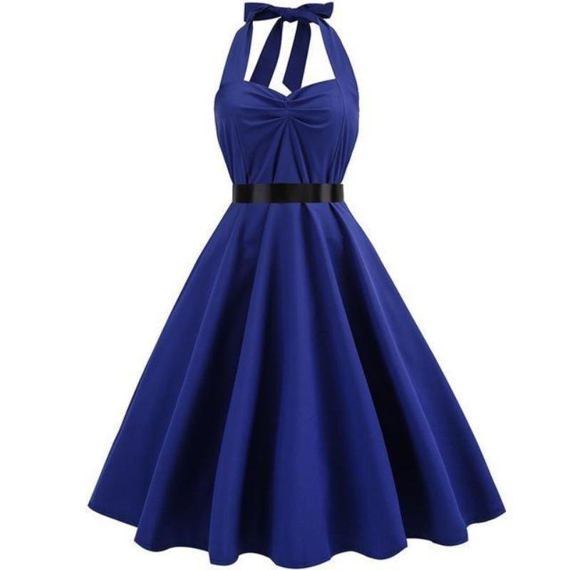 Vestido Vintage Azul Marinho