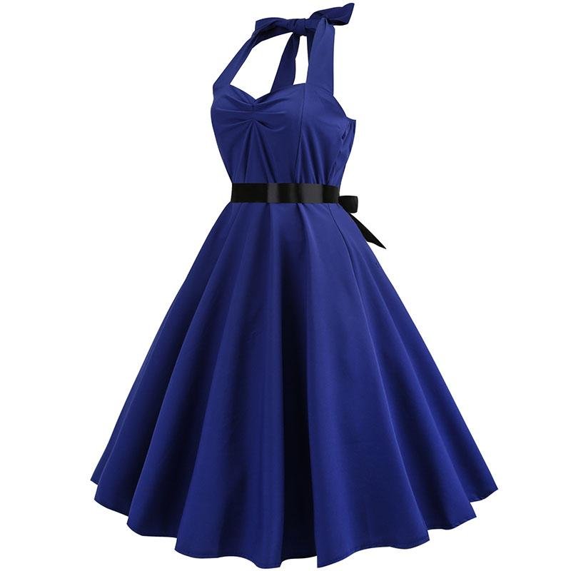Vestido Vintage Azul Marinho