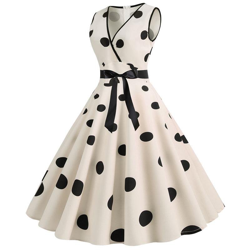 Robe Année 50 Noire et Blanche