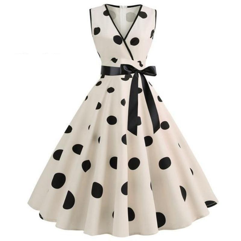 Robe Année 50 Noire et Blanche