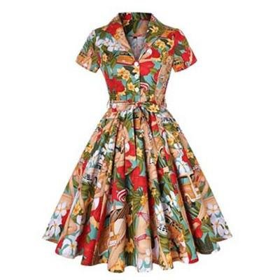 Vestido Vintage Pin-Up Plus Size Dos Anos 60