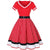 Vestido Vintage Vermelho Plus Size V