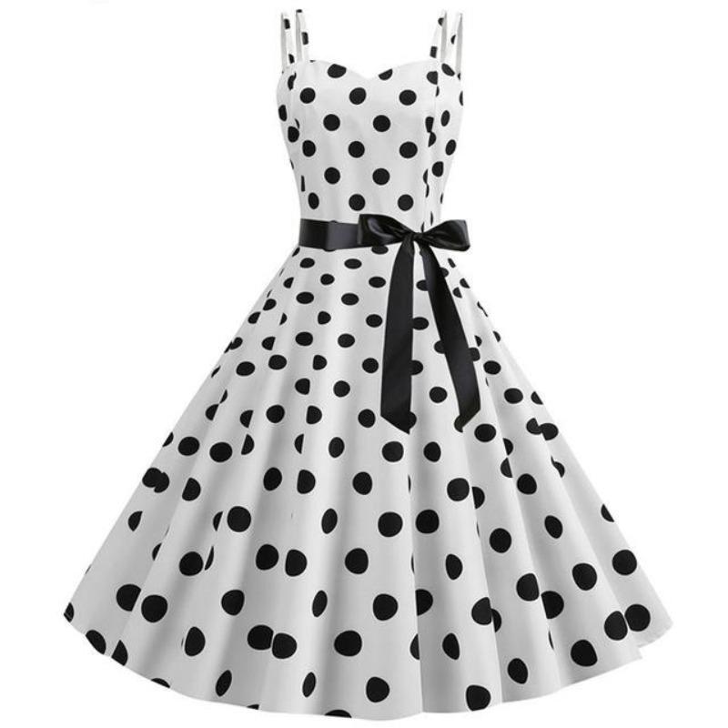 Vestido Vintage Rockabilly De Bolinhas Brancas