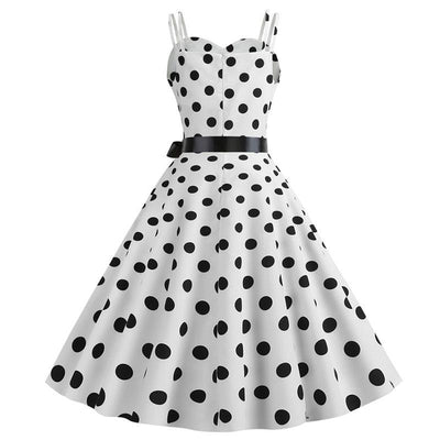 Vestido Vintage Rockabilly De Bolinhas Brancas