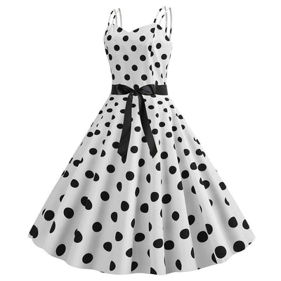 Vestido Vintage Rockabilly De Bolinhas Brancas