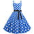 Vestido Vintage Rockabilly De Bolinhas Azuis