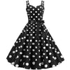 Vestido Rockabilly Vintage Com Bolinhas Pretas E Brancas