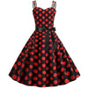 Vestido Rockabilly Vintage Pontos Vermelhos Pretos