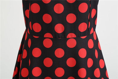 Vestido Rockabilly Vintage Pontos Vermelhos Pretos