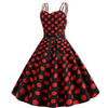 Vestido Rockabilly Vintage Pontos Vermelhos Pretos