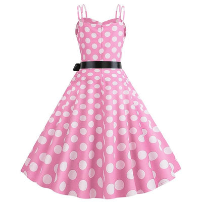 Vestido Vintage Rockabilly Rosa De Bolinhas