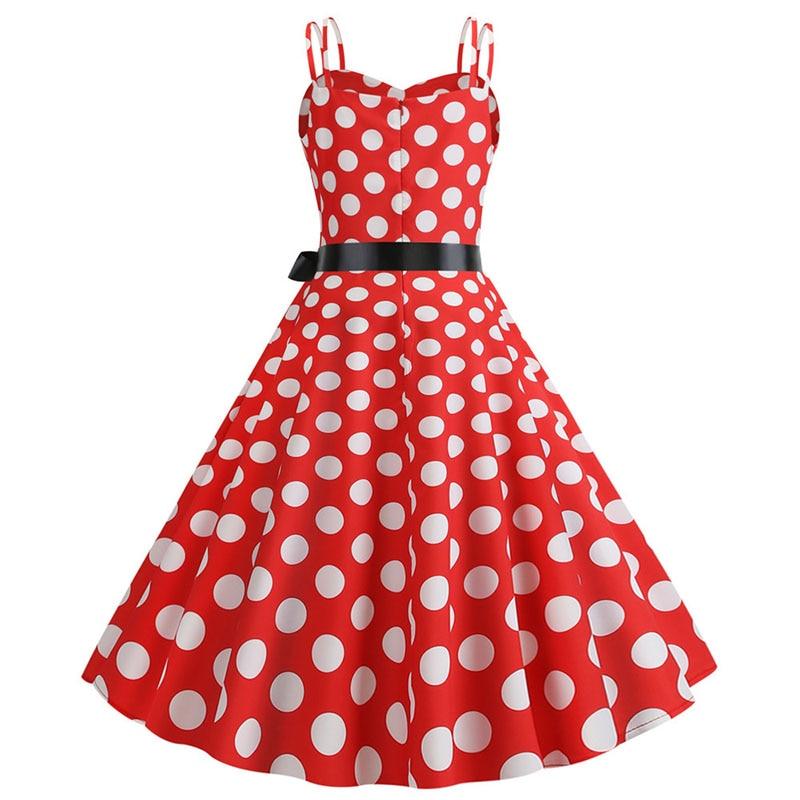 Vestido Rockabilly Vermelho Vintage Com Bolinhas Brancas
