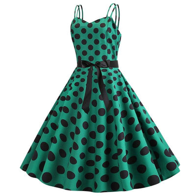 Vestido Rockabilly Vintage Ervilhas Verdes