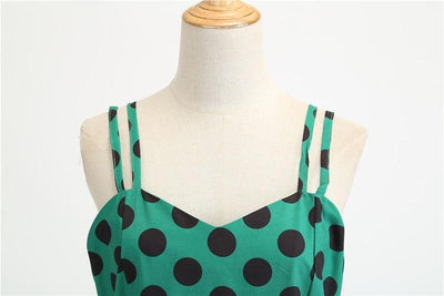 Vestido Rockabilly Vintage Ervilhas Verdes