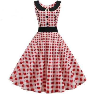 Vestido Vintage Vermelho E Branco