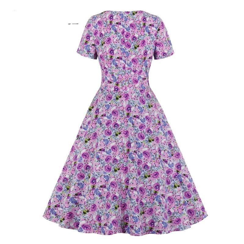 Vestido Roxo Vintage Dos Anos 50