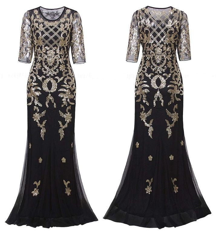 Vestido Plus Size Anos 1920 Dourado