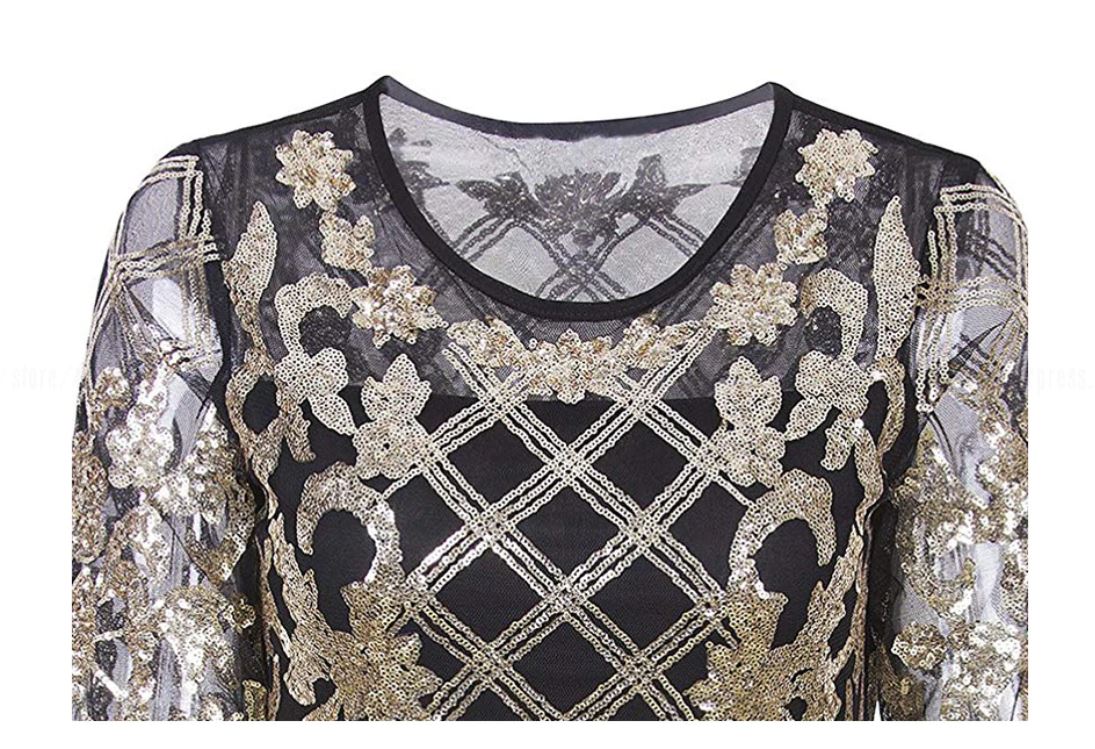 Vestido Plus Size Anos 1920 Dourado