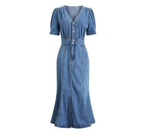 Vestido Vintage Anos 40 Azul