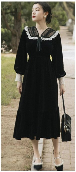 Vestido Vintage Vintage Anos 40 Preto